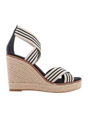 Tory Burch Striped Wedge Espadrilles