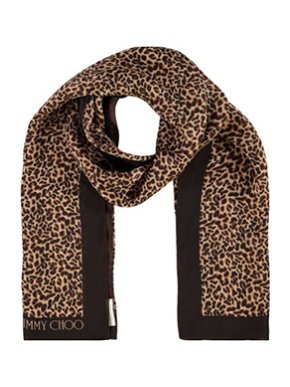 Jimmy Choo leopard print silk scarf