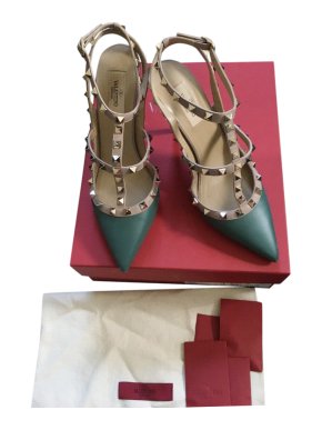 Valentino Poudre/Forrest Green Rockstud Sandals