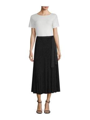 Weekend Max Mara Black Pleated Nias Midi Skirt