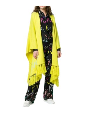 Emilio Pucci Cashmere Logo Woven Poncho Wrap