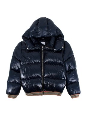 Burberry Kids 12Y Josiah Navy Down hooded Puffer Jacket