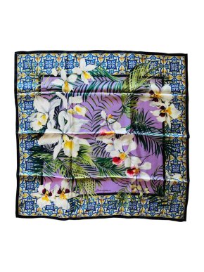 Dolce & Gabbana Floral Majolica Print Silk Scarf