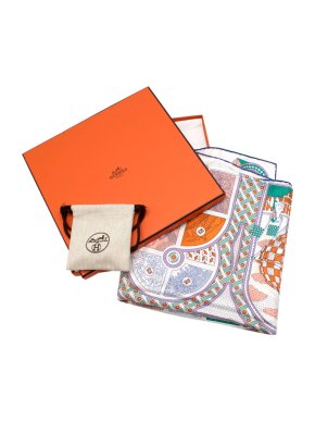 Hermes Le Tour Du Monde En 63 Cases Board Game Silk Scarf 90