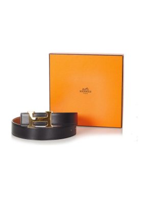 Hermes Vintage Reversible Leather Constance Belt - Size 65