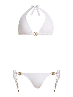 Melissa Odabash White Halterneck Triangle Bikini