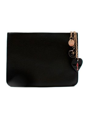 Christian Louboutin Black Grained Leather Clutch