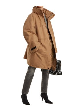 Balenciaga Funnel Collar Padded Beige Jacket