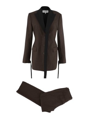 Loewe Two-Tone Wool Twill Longline Tailored Jacket & Trousers