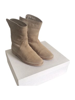 Jimmy Choo Nude Suede Shearling Lined Boots