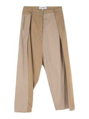 Loewe Colour Block Brown Wide Leg Jeans