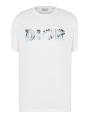 Dior White Cotton Logo Print T-Shirt