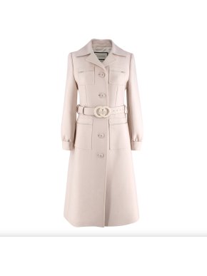 Gucci Gardenia GG-belt wool coat. Sold Out.