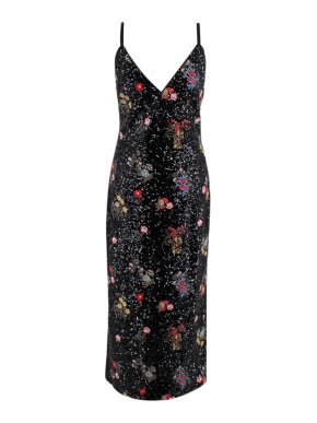 H&M x Erdem Black Sequin Floral Embroidery Dress. Sold Out.