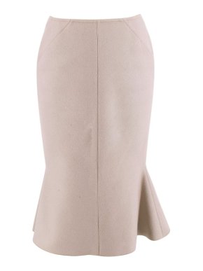Alaia Beige Wool Flute Skirt