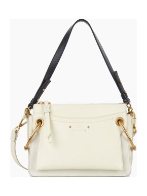 Chloe Chloé White Roy Small Leather & Suede Shoulder Bag