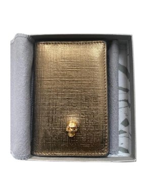 Alexander McQueen Gold Textured Bi-Fold Wallet