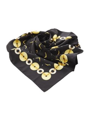 Bvlgari Black Printed Silk 90cm Scarf