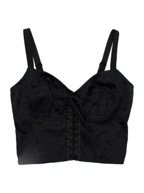Dolce & Gabbana Lace-up Satin-trimmed Mesh-jacquard Bustier top