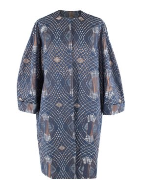 Weise Brondella Navy Wool Metallic Woven Coat