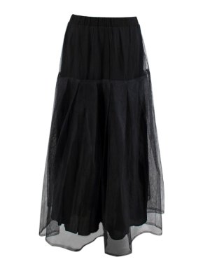 Essentiel Antwerp Black Layered Net Skirt