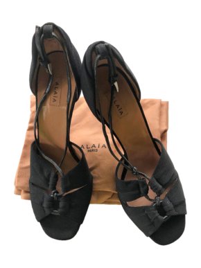 Alaia Black Lace-Up Sandals