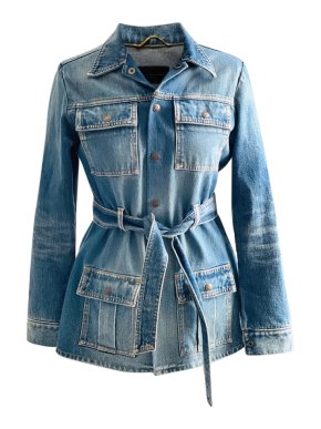 Saint Laurent Saharienne belted denim jacket