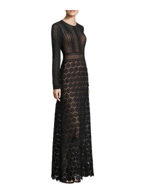 Theory Black Rabella Lace Maxi Dress