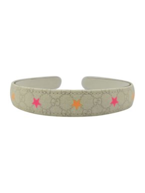 Gucci Grey Monogram Hairband with Neon Star Print
