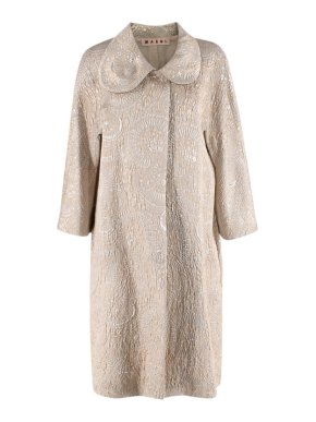 Marni Tone Silk & Wool Brocade Metallic Coat