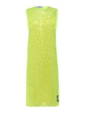 Prada Neon Sequin Embellished Midi Dress
