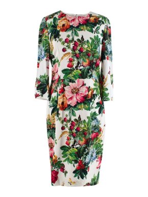 Dolce & Gabbana Knee Length White Floral Dress