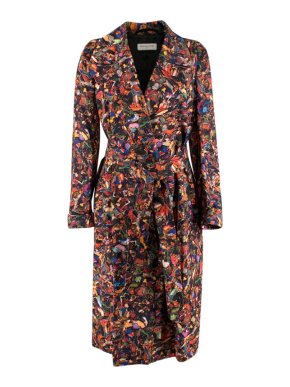 Dries Van Noten Abstract Painted Floral Print Coat