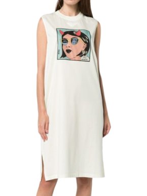 Prada Pastel Comic print jersey dress