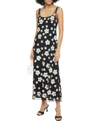 Alexa Chung Daisy Sequin Black Tulle Slip Dress