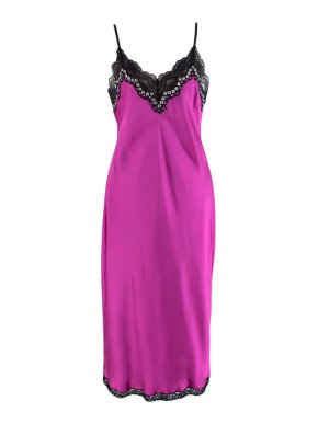 Alexander Wang Eyelet Detail Lace-Trimmed Satin Slip Dress