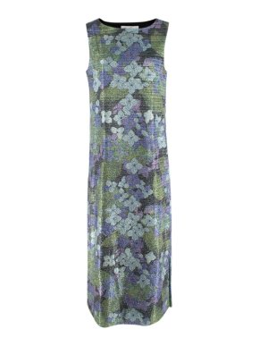 Richard Quinn lurex Floral sleeveless Shift Dress