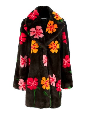Vivetta Krafft Floral-print Faux Fur Coat