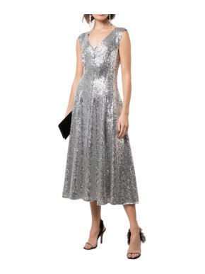 Norma Kamali Grace Sequin A-line Midi Dress