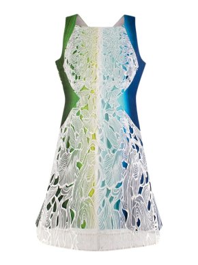 Peter Pilotto Ombre Tie Dye Effect Lace Panel Dress