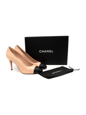 Chanel Bi-Colour CC Cap Toe 100mm Pumps