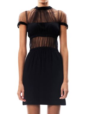 Christopher Kane Silk & Tulle Mini Dress