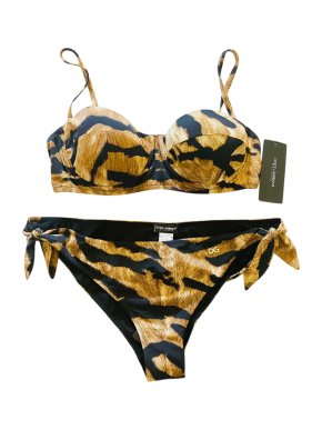 Dolce & Gabbana Tiger Print Balconette Bikini