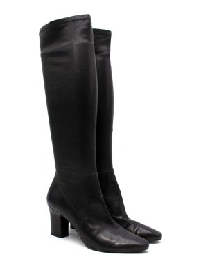 Tamara Mellon Black Helmut Knee High Stretch Nappa Boot
