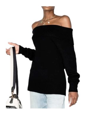 Paige Black Izabella Off-The-Shoulder Sweater