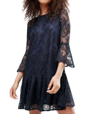 Ganni Navy & Black Larkin Lace Dress