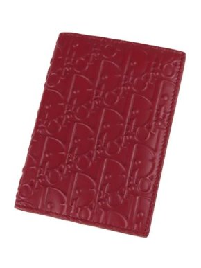 Dior Red Oblique Leather Passport Cover