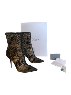 Dior Pampille Black Lace Ankle Boots