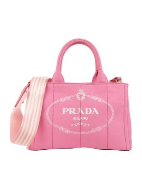 Prada Pink canvas Canapa Logo  Satchel