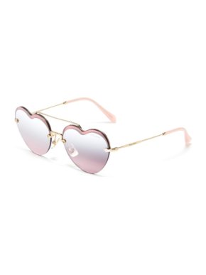 Miu Miu pink mirror heart sunglasses